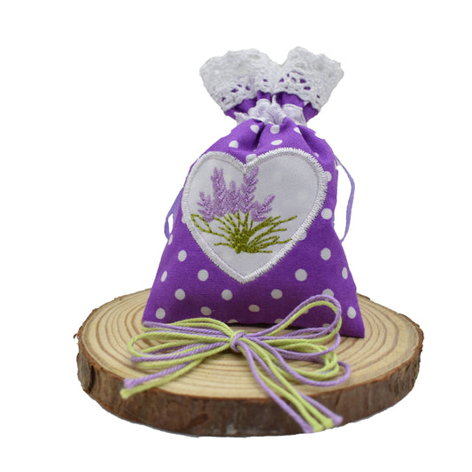 Sacchettino Profumato - Ricamo Lavanda con Pizzo