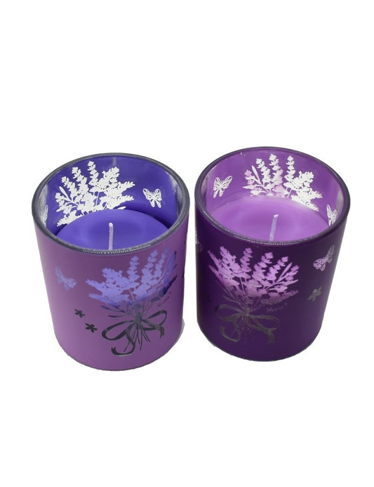 Candela in vetro /Lavanda